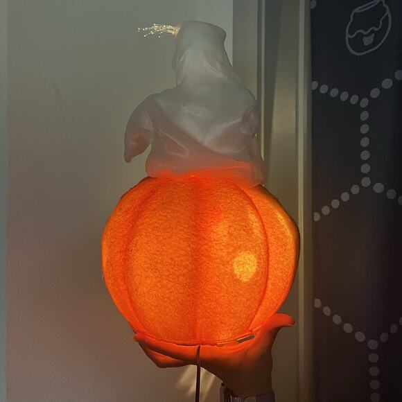 2004 Gemmy Halloween Fiber Optic LED Ghost In Jack O Lantern In Box Pumpkin Derp - Picture 3 of 15